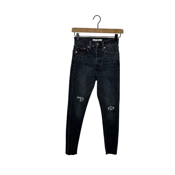 LEVIS Wedgie Fit Skinny Jeans Distressed Size 24 - Picture 1 of 10